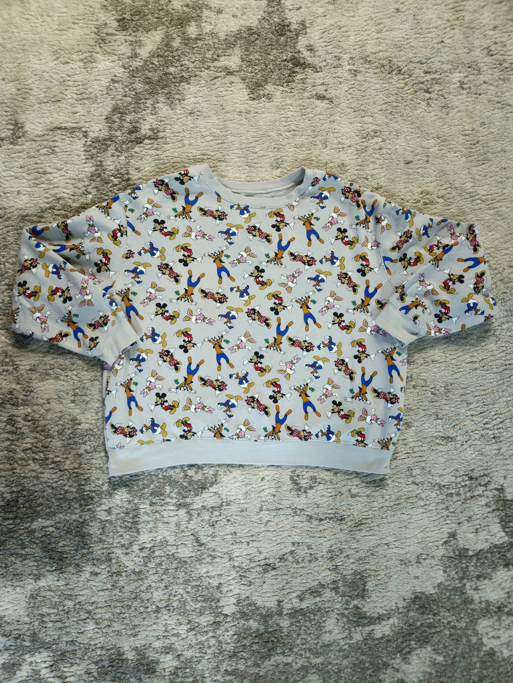 Disney Women's Mickey & Friends Size 3X Gray Multicolored Crewneck Sweatshirt